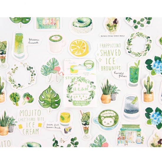Immagine di Multicolor - Green Light Forest Girls Generation Series 46 pezzi Creative Pocket Account Decoration Handbook Material Album Stickers