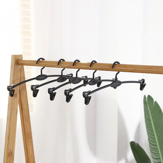 Picture of Black 10pcs/lot 26cm NonSlip Strengthen abs plastic hanger bra rack soft underwear hangers slip - resistant magic underwear panties clip Drying Racks