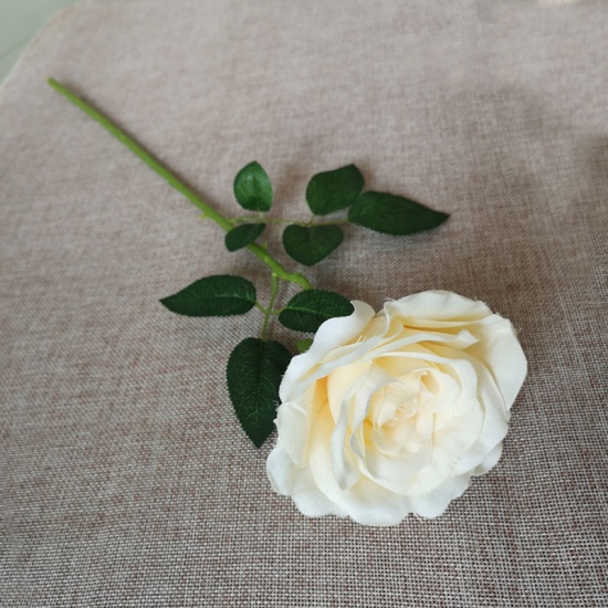 Изображение Шампанское 1 шт. 50 см искусственная роза цветы один длинный ствол букет красивый цветок моделирования для домашней ну вечеринку свадебные украшения