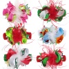 Immagine di Multicolor - Fascia per capelli con fiocco di piume di Natale per bambini a doppio scopo
