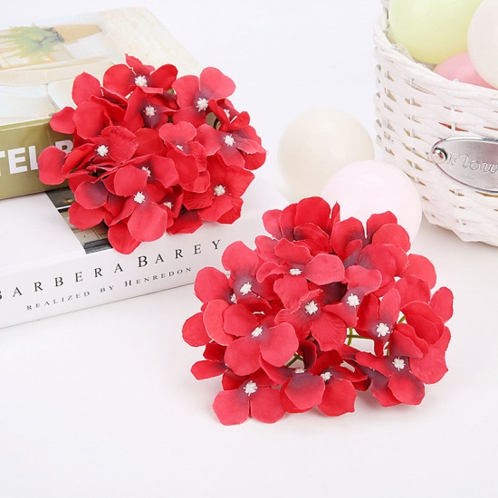 Picture of Red - Style1 Simulation Hydrangea Artificial Flower DIY Wedding Wall Decoration Artificial Flower Family Festival Party Event