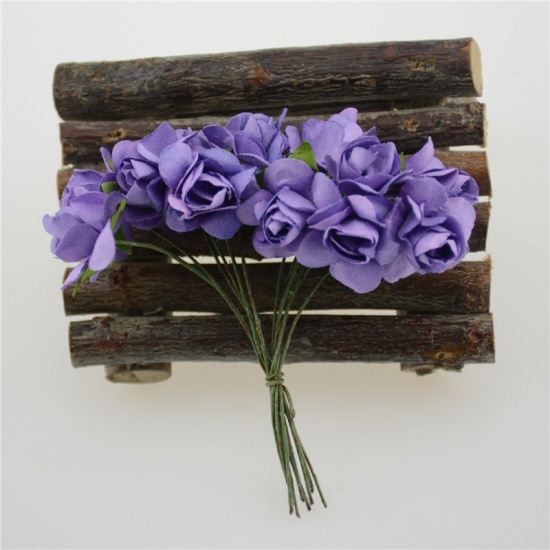 Picture of Purple - Style3 Artificial Flower Imitation Flower DIY Handicraft Fake Mini Rose Bouquet DIY Christmas Garlands Vases for Home Wedding Decoration
