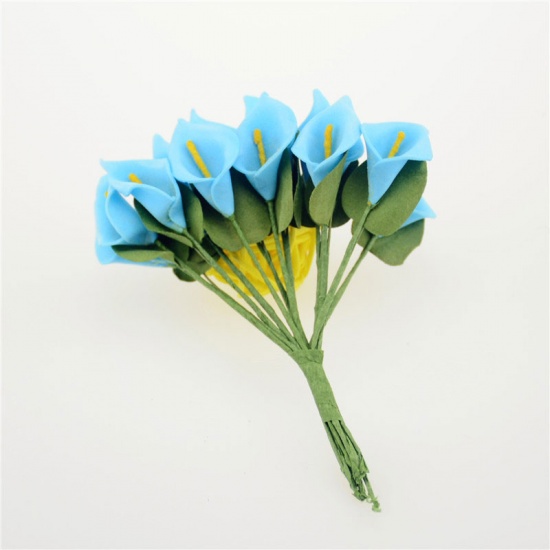 Bild von Blau Simulation Blumen Kunstblumen Großhandel Hochzeitsfotografie Hausrat fühlt sich künstliche Calla Lilie