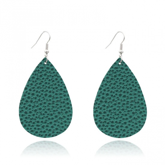 Picture of Christmas Earrings Green Drop 7.5cm x 4cm, 1 Pair