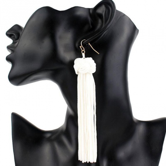 Picture of Tassel Earrings White 1 Pair