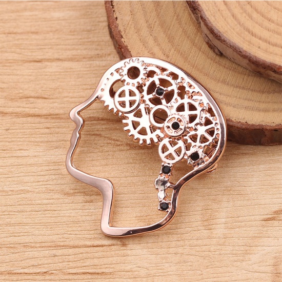 Picture of Pin Brooches Cerebrum/ Brain Rose Gold 3.3cm x 2.9cm, 1 Piece