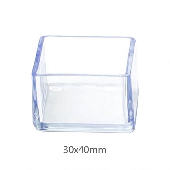 Picture of Transparent - Rectangle Non-Slip Wear-Resistant Transparent Thickened Table And Chair Foot Cover PVC Protector, 4 PCs