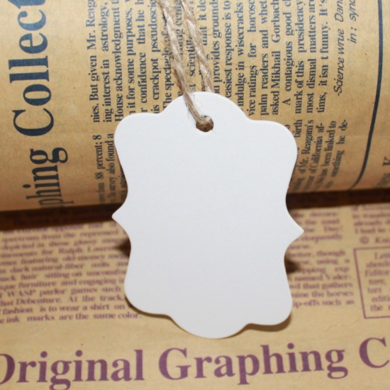 Picture of Paper Hanging Tags White 7cm x 5cm, 1 Set (Approx 100 PCs/Set)