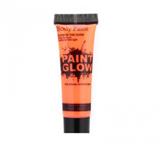 Picture of Orange water-based luminous paint Painted pigments Human body hand-painted pigments Finger paint luminous body painting