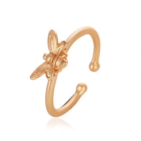 Bild von Messing Offen Ring Matt Gold Biene 20mm（US Größe:10.25), 1 Stück