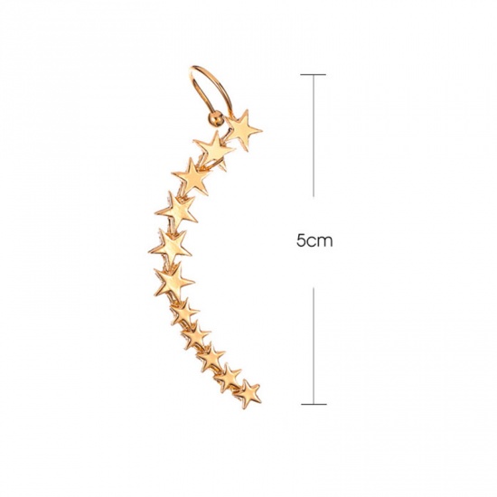 Bild von Voll-Ohr Ohrring Clip für Linkes Ohr KC Vergoldet Pentagramm Stern 50mm, 1 Stück