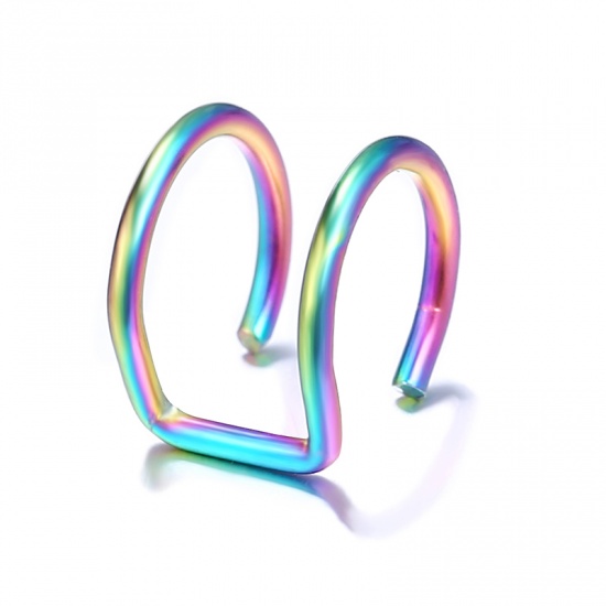 Imagen de Ear Cuffs Clip Wrap Pendientes Multicolor Forma de C 10mm x 10mm, 1 Unidad
