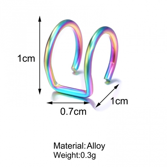 Immagine di Orecchino a Clip Multicolore forma di C 10mm x 10mm, 1 Pz