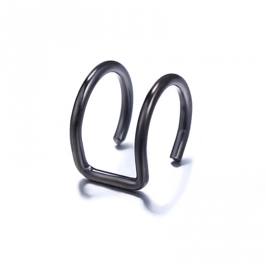 Picture of Ear Cuffs Clip Wrap Earrings Gunmetal C Shape 10mm x 10mm, 1 Piece