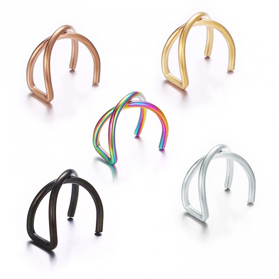 Picture of Ear Cuffs Clip Wrap Earrings Multicolor U-shaped 12mm x 10mm, 1 Piece