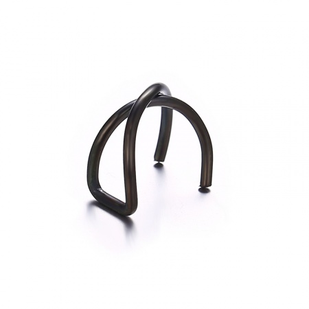 Immagine di Orecchino a Clip Tono Argento A Forma di U Stella a Cinque Punte 28mm x 5mm - 10mm x 8mm, 1 Serie ( 5 Pz/Serie)