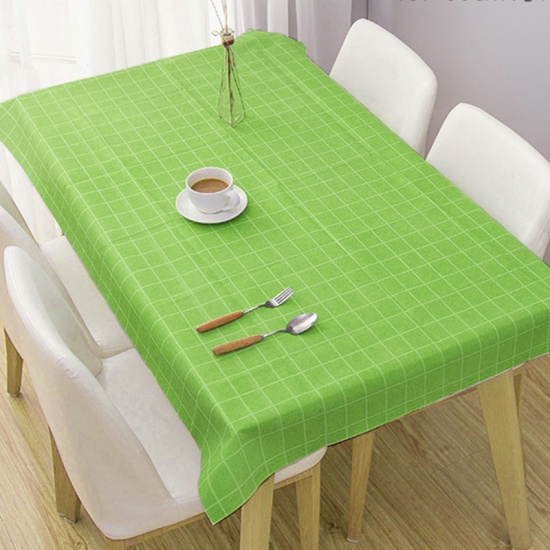 Picture of PVC Tablecloth Table Cover Fruit Green Rectangle Grid Checker 137cm x 137cm, 1 PCs