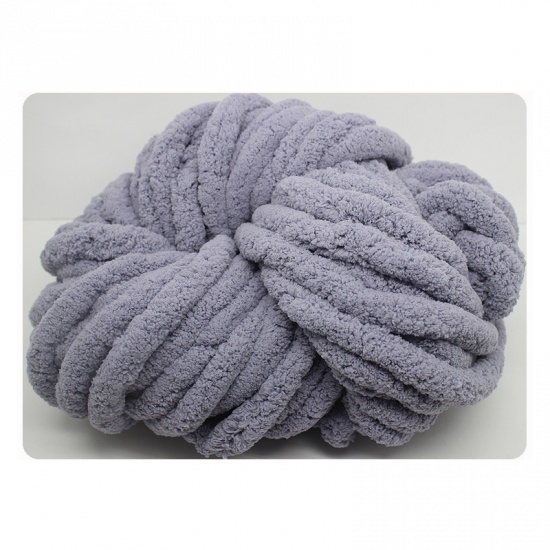 Imagen de Gris - 18 hilados de invierno de lana suave súper rugosa tejida a mano de una sola cuerda