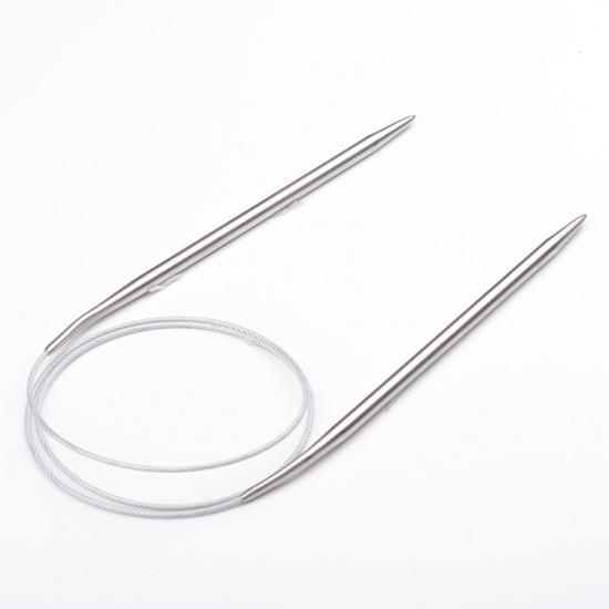 Picture of 4.5mm Stainless Steel Circular Knitting Needles 80cm(31 4/8") long, 1 Pair