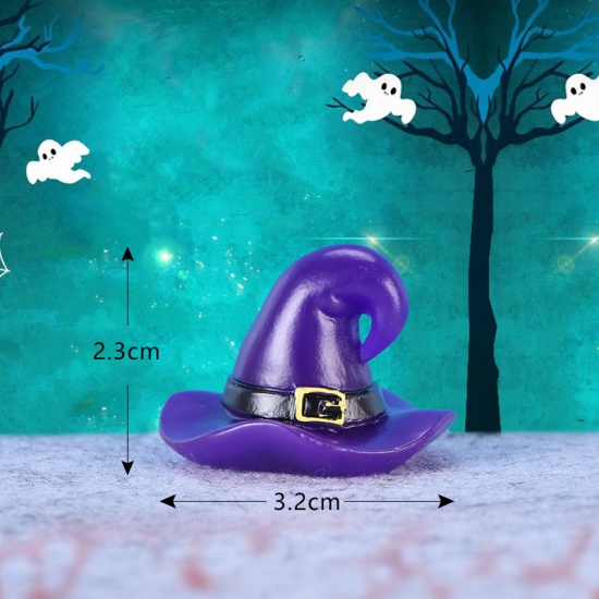 紫-スタイル8 1個ミニハロウィンミニチュア置物樹脂ホームデコレーション の画像