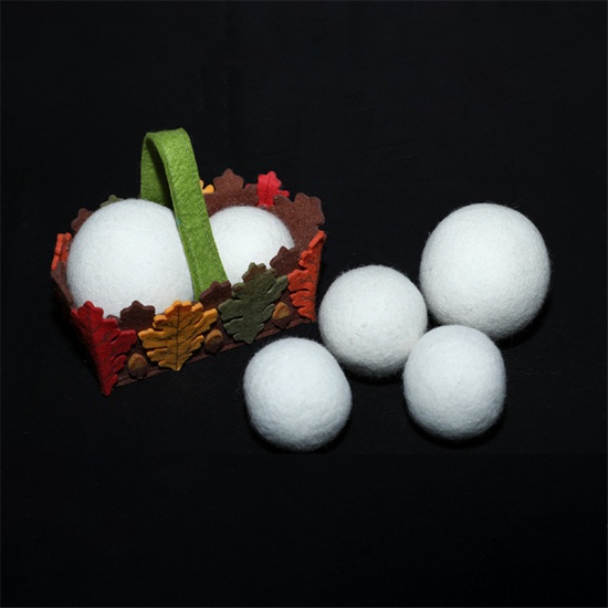 Immagine di Bianco - 6CM 1PCs Premium Ball Dryer Balls Palla riutilizzabile naturale in feltro per ammorbidente antistatica per lavatrice