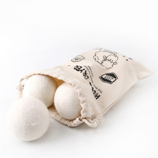 Immagine di Bianco - 7Cm 1PCs Premium Wool Dryer Balls Palla riutilizzabile naturale in feltro per ammorbidente antistatica per lavatrice