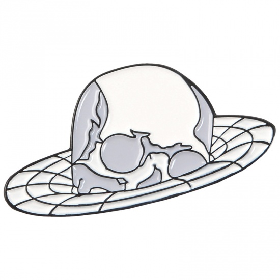 Picture of Pin Brooches Hat Gray 33mm x 18mm, 1 Piece