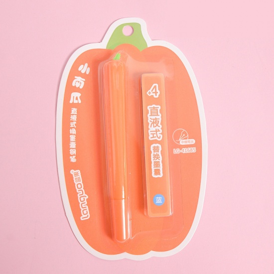 Immagine di Arancione - Inchiostro per penna in silicone morbido zucca set di cancelleria per studenti
