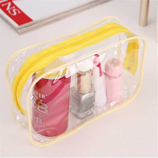 Immagine di Giallo - Borse cosmetiche da viaggio con cerniera trasparente in PVC Style1