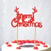 Imagen de Papel Cupcake Picks Toppers Árbol de Navidad Verde Brillo 5 Juegos
