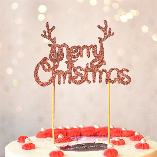 Bild von Papier Kuchen Einlegekarten Weihnachten Weihnachtsbaum Grün Glitzert 5 Sets