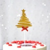 Imagen de Papel Cupcake Picks Toppers Árbol de Navidad Verde Brillo 5 Juegos