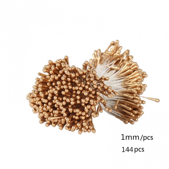 Picture of Plastic Artificial Flower Champagne Gold 1mm, 1 Packet