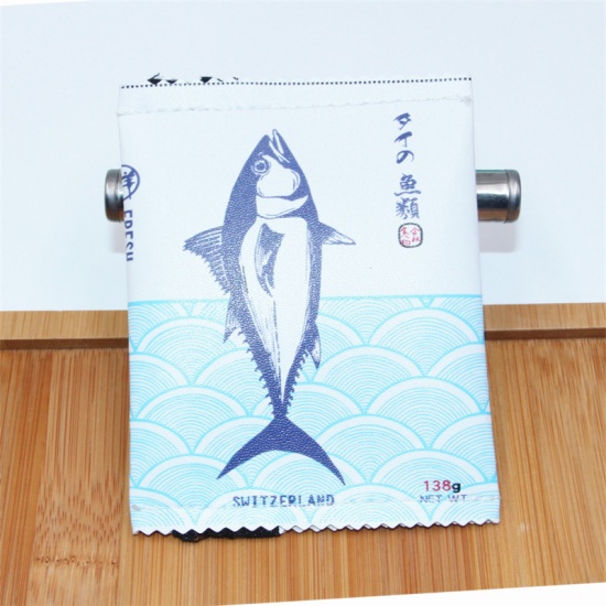 Picture of White & Blue - Saury Simulation Fun Cookie Snack Bag Cute Coin Purse
