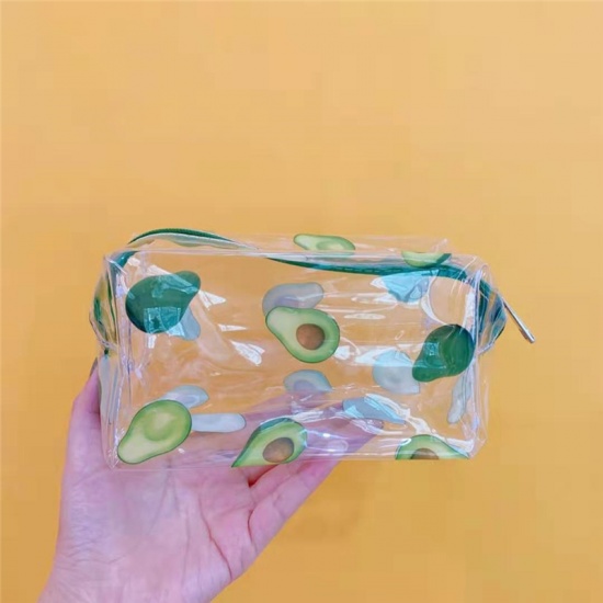 Immagine di Borsa cosmetica impermeabile impermeabile trasparente # 16 avocado portatile di grande capacità