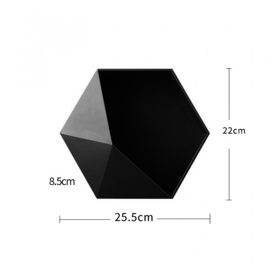 Picture of Plastic Storage Rack Hexagon Black 25.5cm x 22cm, 1 Piece