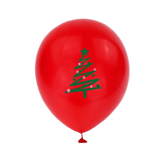 ラテックス 風船 赤 クリスマスツリー 2 個 の画像