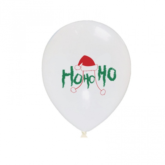 Bild von Milchsaft Ballon Weiß Weihnachten Weihnachtsmütze 2 Stück
