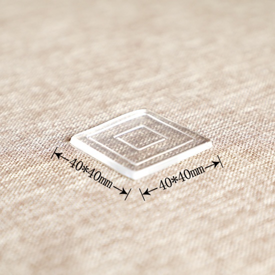 Immagine di Silicone Copertura Del Piede Della Sedia e Del Tavolo Quadrato Trasparente 40mm x 40mm, 1 Serie ( 8 Pz/Serie)