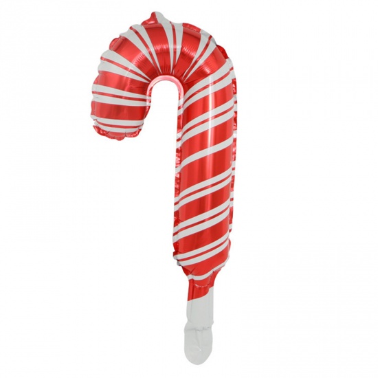 Picture of Aluminium Foil Balloon Red Christmas Candy Cane 1 Piece