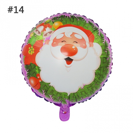 Picture of Aluminium Foil Balloon Multicolor Round Christmas Santa Claus 1 Piece