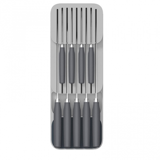 Picture of Gray - Insert Cutter Cutlery Utensil Divider Organizer Tray Kitchen Drawer Storage