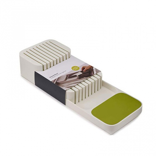 Immagine di Bianco - Inserisci taglierina Posate Utensile Divisore Vassoio Organizzatore Conservazione cassetto cucina
