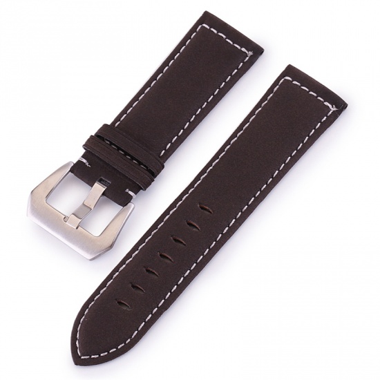 Picture of Real Leather Watch Bands For Watch Face Dark Brown Frosted 12cm wide, 7.5cm 1 Piece