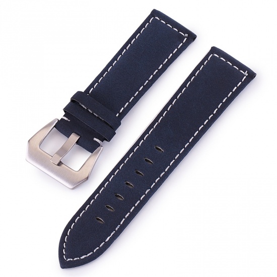 Immagine di Vera Pelle Cinturini Blu Smerigliato Larghezza: 12cm, 7.5cm, 1 Pz