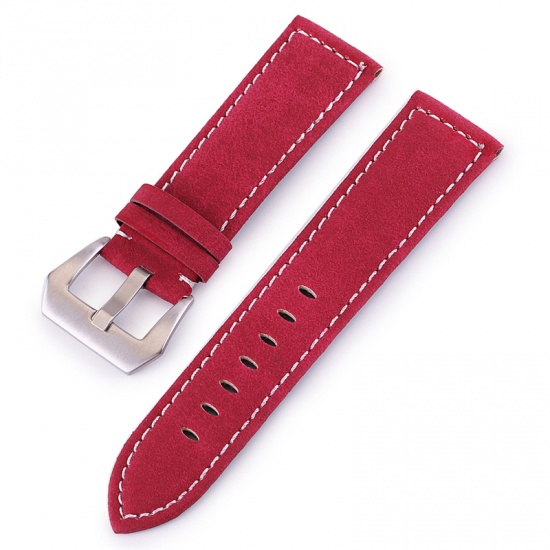 Immagine di Vera Pelle Cinturini Rosso Smerigliato Larghezza: 12cm, 7.5cm, 1 Pz