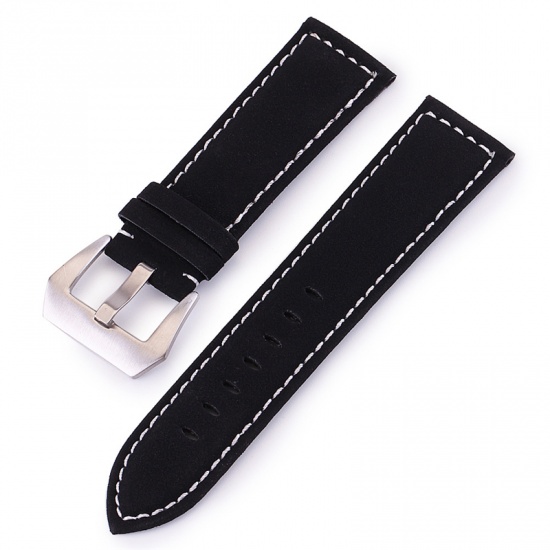 Picture of Real Leather Watch Bands For Watch Face Black Frosted 12cm wide, 7.5cm 1 Piece