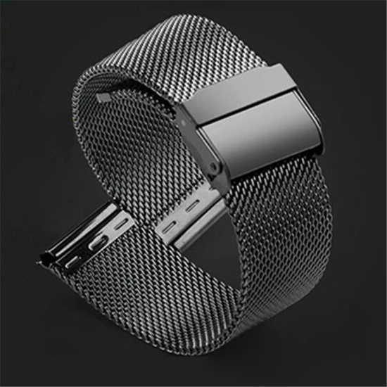 Picture of 304 Stainless Steel Watch Bands For Watch Face Gunmetal 16mm wide, 17cm(6 6/8") - 16cm(6 2/8") long, 1 Piece