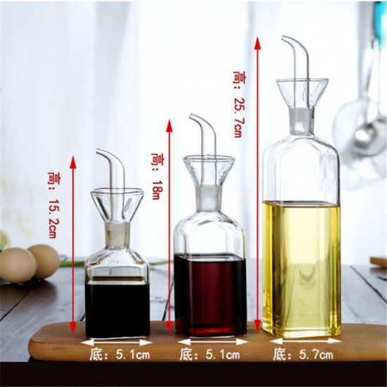 Immagine di Vetro Bottiglie Condimento Rettangolo Trasparente 15.2cm x 5.1cm, 1 Pz