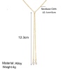 Imagen de Collar Lariat en forma de Y Chapado en Oro 43.1cm longitud, 1 Unidad